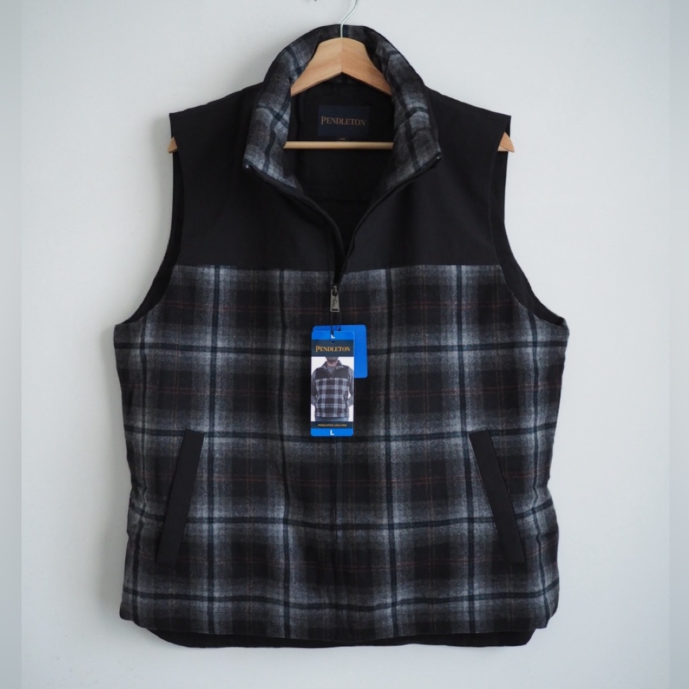 Pendleton wool blend padded full zip men’s vest jacket new